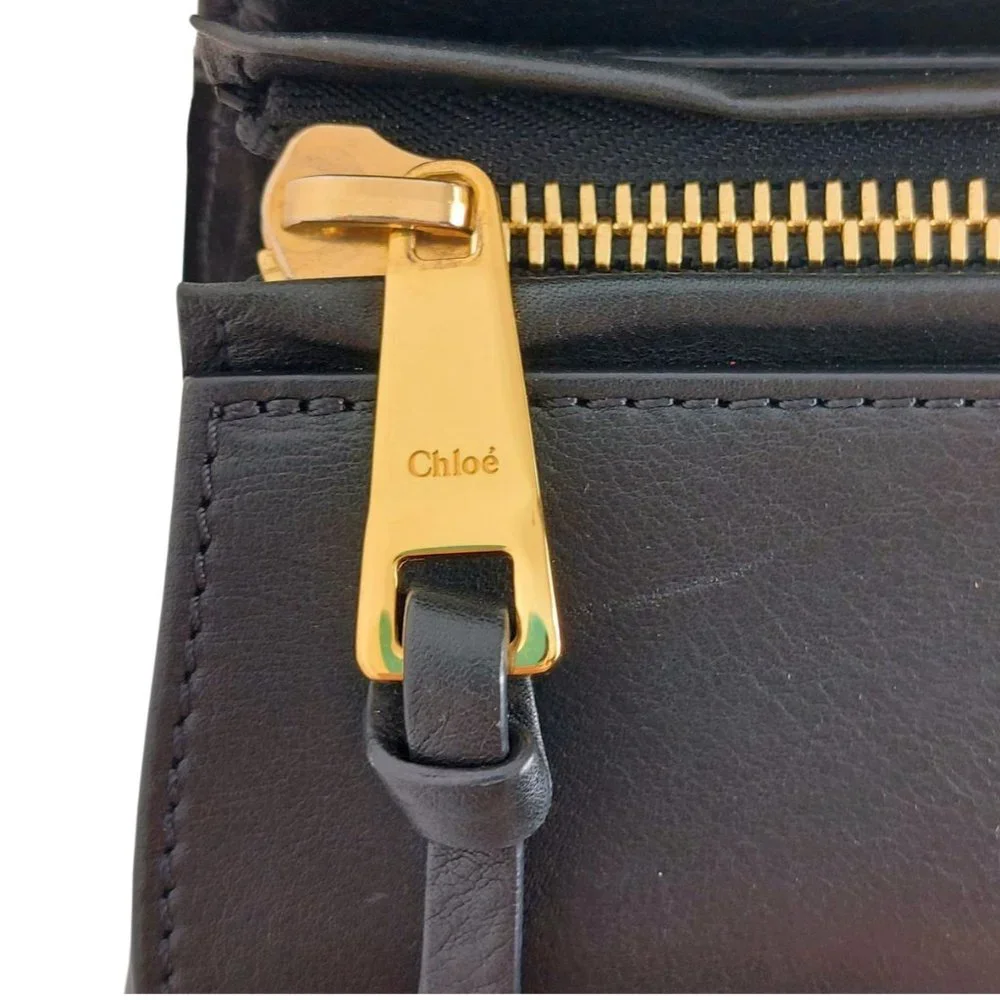 Chloe Goldie Medium Black Leather Shoulder Bag - Picture 8 of 16